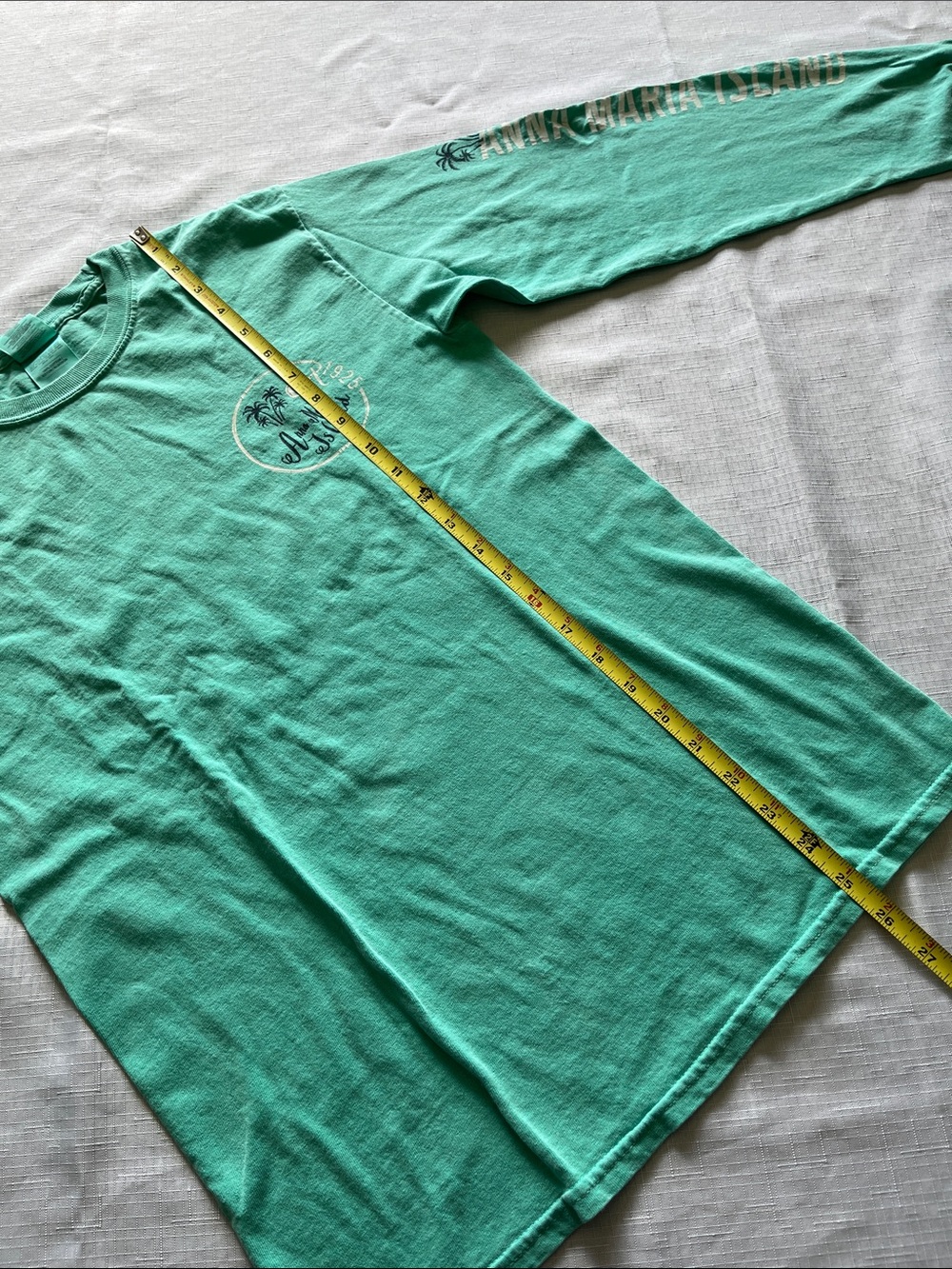 Vintage Anna Maria Island Florida Mint Green Long Sleeve Graphic Tee Size Small - Picture 7 of 8